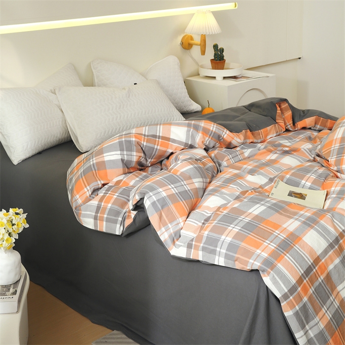 91家纺网 家纺一手货源 找家纺 春皖家纺 2026新款色织AB版水洗棉三件套四件套单品系列（单被套风格一） 素雅-莱恩