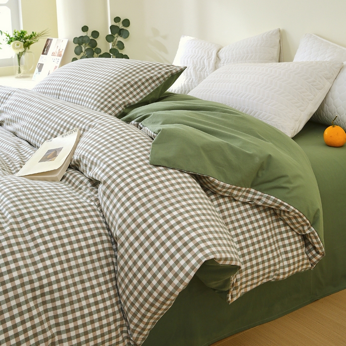 91家纺网 家纺一手货源 找家纺 （总）春皖家纺 2026新款色织AB版水洗棉三件套四件套单品系列（单被套风格一）