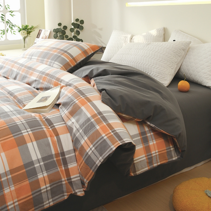 春皖家纺 2026新款色织AB版水洗棉三件套四件套单品系列（单被套风格一） 素雅-莱恩