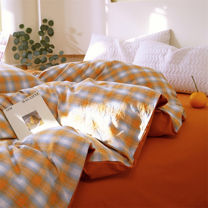 91家纺网 家纺一手货源 找家纺 春皖家纺 2026新款色织AB版水洗棉三件套四件套单品系列（单被套风格一） 素雅-沐夏