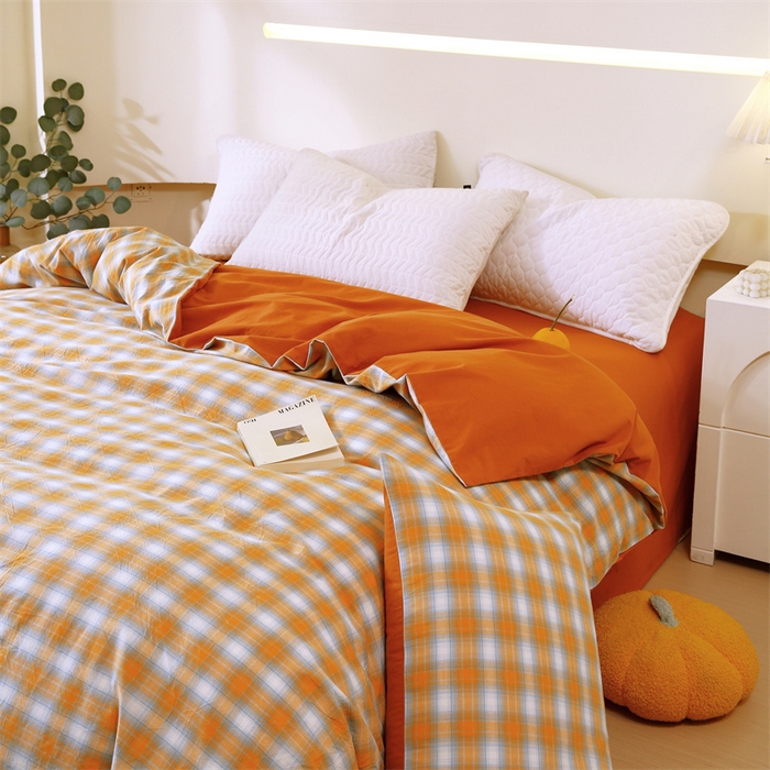 91家纺网 家纺一手货源 找家纺 春皖家纺 2026新款色织AB版水洗棉三件套四件套单品系列（单被套风格一） 素雅-沐夏