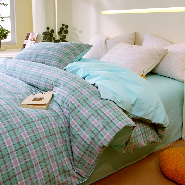 春皖家纺 2026新款色织AB版水洗棉三件套四件套单品系列（单被套风格一） 素雅-情调