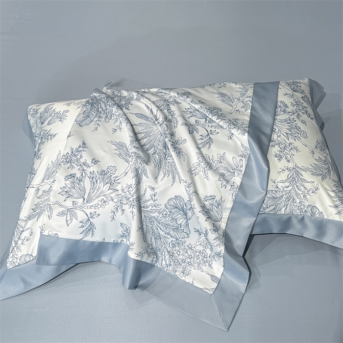 91家纺网 家纺一手货源 找家纺 笙意家纺 2026A类水洗冰丝数码印花宽边夏被四件套初语