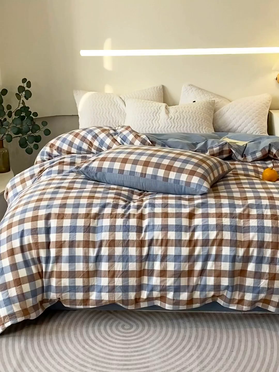 91家纺网 家纺一手货源 找家纺 （总）春皖家纺 2026新款色织AB版水洗棉三件套四件套单品系列（单被套风格一）