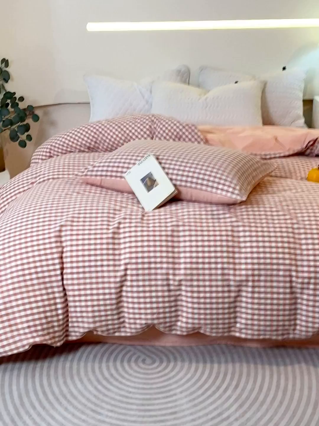 91家纺网 家纺一手货源 找家纺 春皖家纺 2026新款色织AB版水洗棉三件套四件套单品系列（单被套风格一） 素雅-玉格