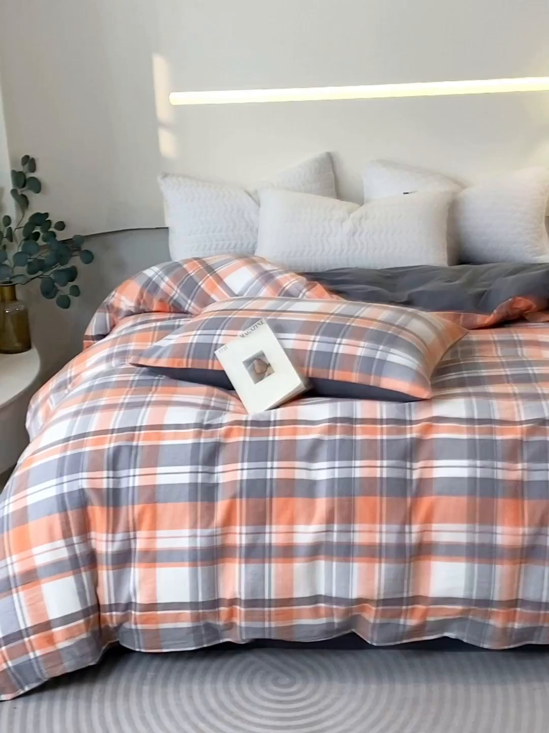 91家纺网 家纺一手货源 找家纺 春皖家纺 2026新款色织AB版水洗棉三件套四件套单品系列（单被套风格一） 素雅-莱恩