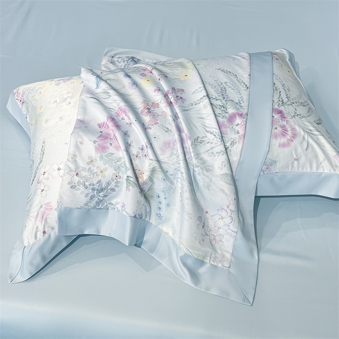 91家纺网 家纺一手货源 找家纺 笙意家纺 2026A类水洗冰丝数码印花宽边夏被四件套花海缠绵