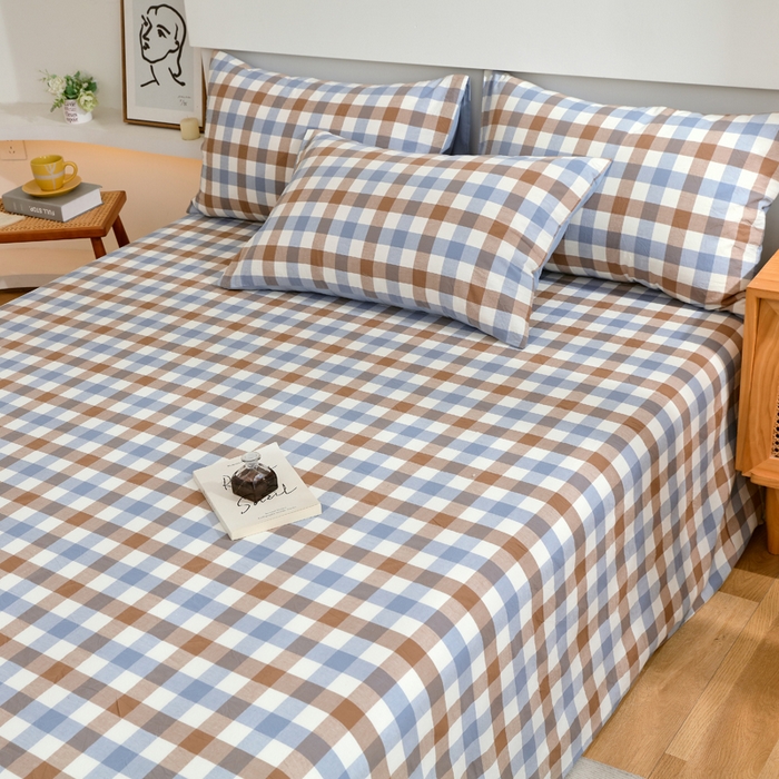 91家纺网 家纺一手货源 找家纺 （总）春皖家纺 2026新款色织AB版水洗棉三件套四件套单品系列（单床单-A版风格一）