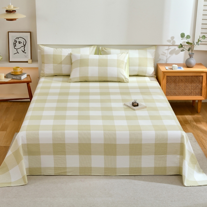 91家纺网 家纺一手货源 找家纺 （总）春皖家纺 2026新款色织AB版水洗棉三件套四件套单品系列（单床单-A版风格一）