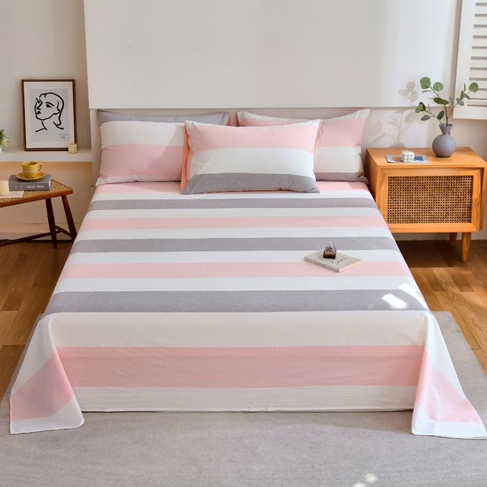 91家纺网 家纺一手货源 找家纺 （总）春皖家纺 2026新款色织AB版水洗棉三件套四件套单品系列（单床单-A版风格一）