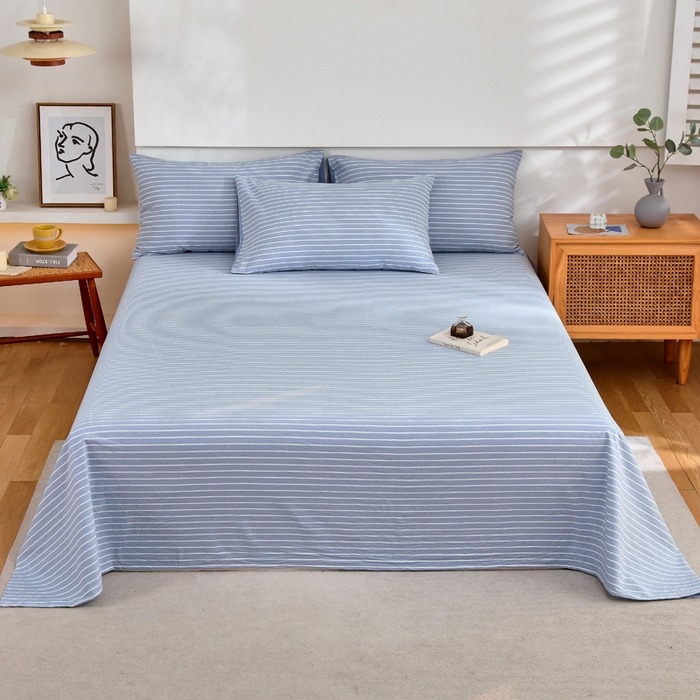 91家纺网 家纺一手货源 找家纺 （总）春皖家纺 2026新款色织AB版水洗棉三件套四件套单品系列（单床单-A版风格一）