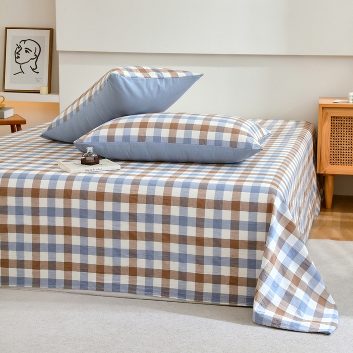 91家纺网 家纺一手货源 找家纺 （总）春皖家纺 2026新款色织AB版水洗棉三件套四件套单品系列（单床单-A版风格一）