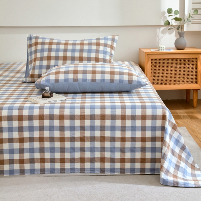 91家纺网 家纺一手货源 找家纺 （总）春皖家纺 2026新款色织AB版水洗棉三件套四件套单品系列（单床单-A版风格一）