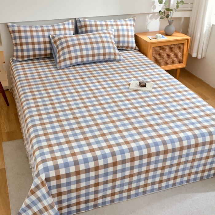 91家纺网 家纺一手货源 找家纺 （总）春皖家纺 2026新款色织AB版水洗棉三件套四件套单品系列（单床单-A版风格一）