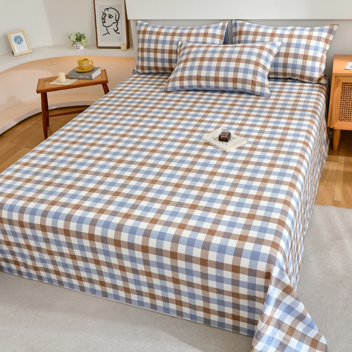 91家纺网 家纺一手货源 找家纺 （总）春皖家纺 2026新款色织AB版水洗棉三件套四件套单品系列（单床单-A版风格一）