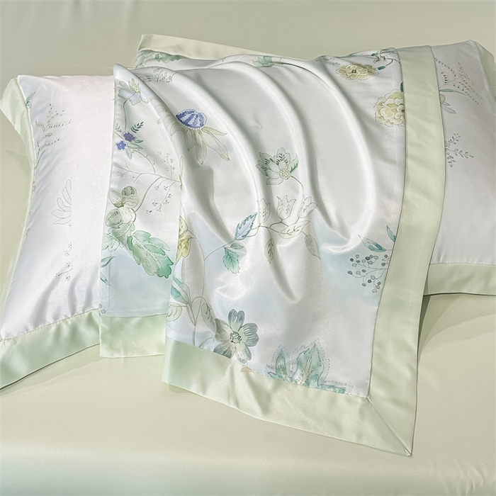 91家纺网 家纺一手货源 找家纺 笙意家纺 2026A类水洗冰丝数码印花宽边夏被四件套奈雪之春