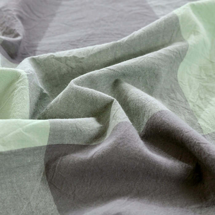 91家纺网 家纺一手货源 找家纺 春皖家纺 2026新款色织AB版水洗棉三件套四件套单品系列（单床单-A版风格一） 素雅-清格