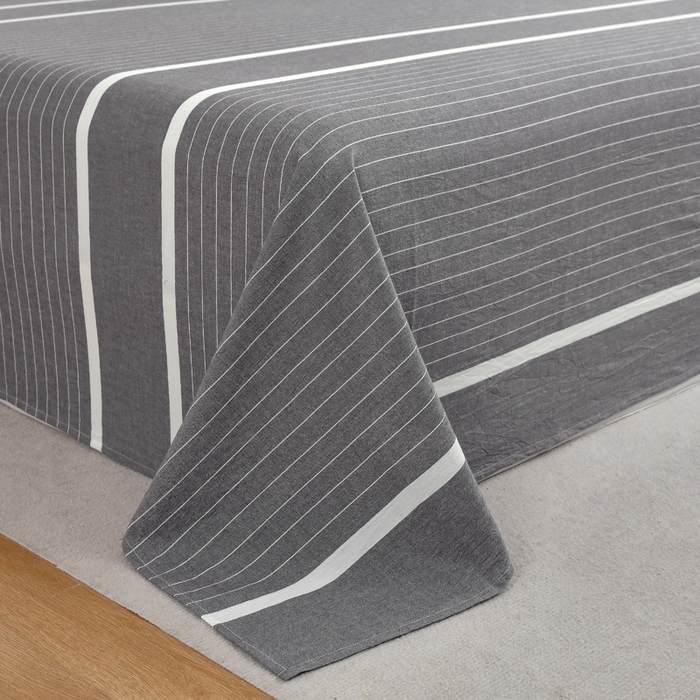 91家纺网 家纺一手货源 找家纺 春皖家纺 2026新款色织AB版水洗棉三件套四件套单品系列（单床单-A版风格一） 素雅-灰条