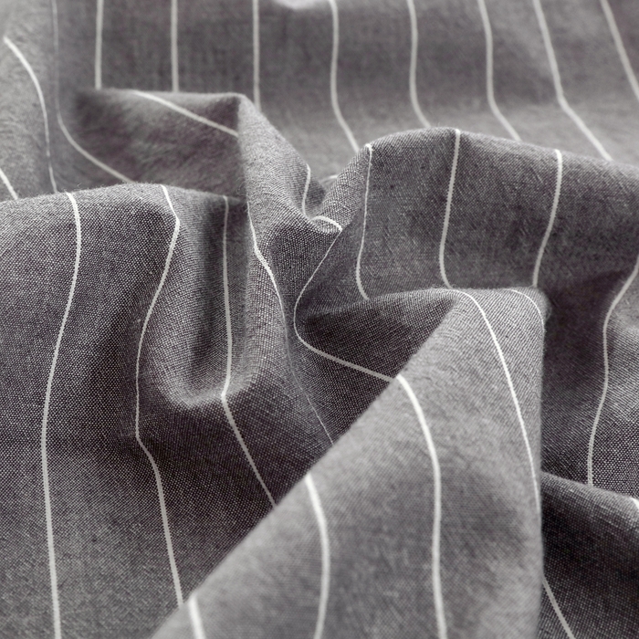 91家纺网 家纺一手货源 找家纺 春皖家纺 2026新款色织AB版水洗棉三件套四件套单品系列（单床单-A版风格一） 素雅-灰条