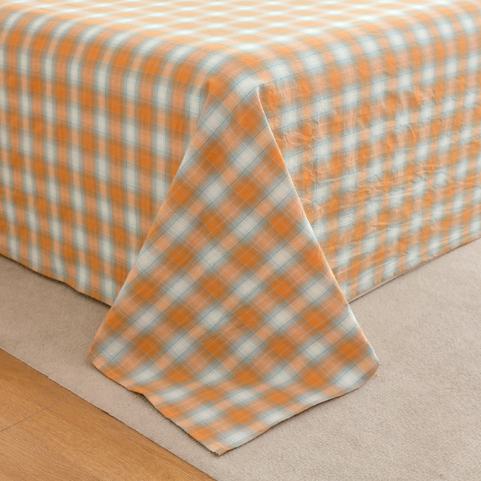 91家纺网 家纺一手货源 找家纺 春皖家纺 2026新款色织AB版水洗棉三件套四件套单品系列（单床单-A版风格一） 素雅-沐夏