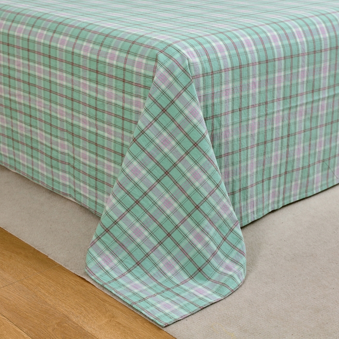 91家纺网 家纺一手货源 找家纺 春皖家纺 2026新款色织AB版水洗棉三件套四件套单品系列（单床单-A版风格一） 素雅-情调