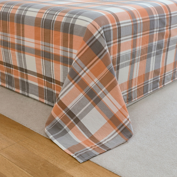 91家纺网 家纺一手货源 找家纺 春皖家纺 2026新款色织AB版水洗棉三件套四件套单品系列（单床单-A版风格一） 素雅-莱恩