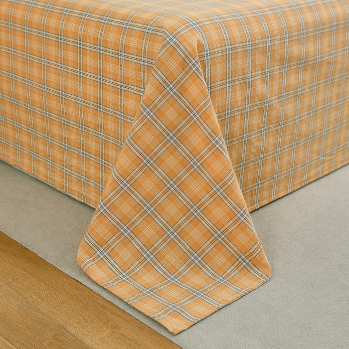 91家纺网 家纺一手货源 找家纺 春皖家纺 2026新款色织AB版水洗棉三件套四件套单品系列（单床单-A版风格一） 素雅-黄条