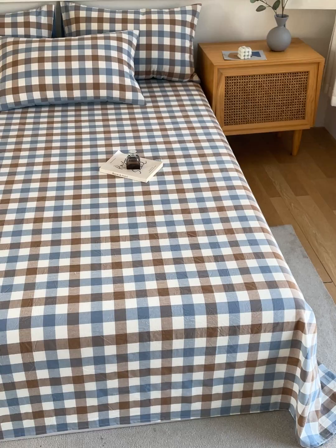 91家纺网 家纺一手货源 找家纺 （总）春皖家纺 2026新款色织AB版水洗棉三件套四件套单品系列（单床单-A版风格一）