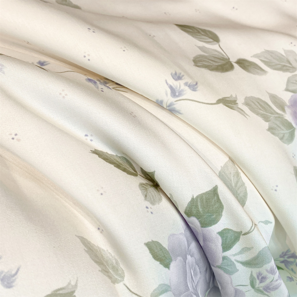 91家纺网 家纺一手货源 找家纺 笙意家纺 2026A类水洗冰丝数码印花宽边夏被四件套千紫