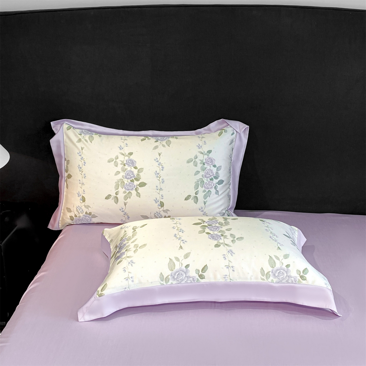 91家纺网 家纺一手货源 找家纺 笙意家纺 2026A类水洗冰丝数码印花宽边夏被四件套千紫