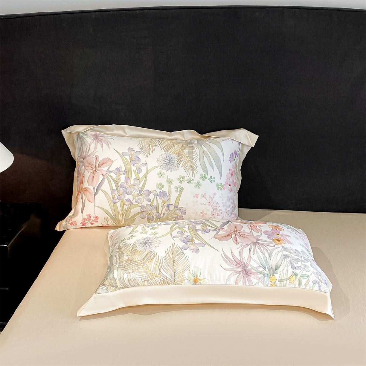 91家纺网 家纺一手货源 找家纺 笙意家纺 2026A类水洗冰丝数码印花宽边夏被四件套时染