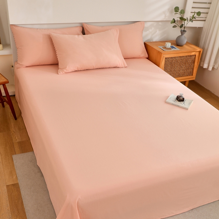 91家纺网 家纺一手货源 找家纺 春皖家纺 2026新款色织AB版水洗棉三件套四件套单品系列（单床单-B版风格一） 素雅浅玉