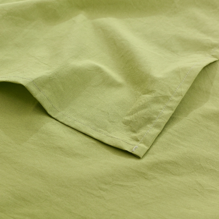 91家纺网 家纺一手货源 找家纺 春皖家纺 2026新款色织AB版水洗棉三件套四件套单品系列（单床单-B版风格一） 素雅果绿