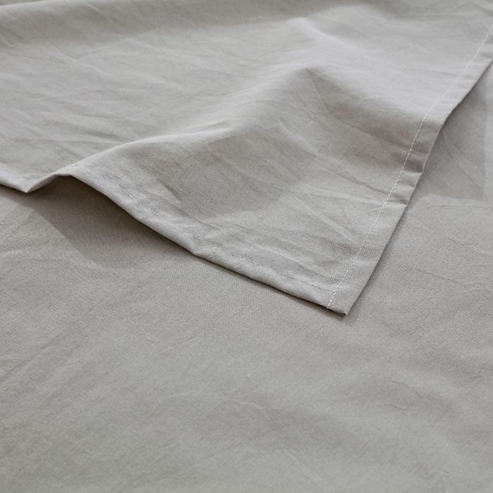 91家纺网 家纺一手货源 找家纺 春皖家纺 2026新款色织AB版水洗棉三件套四件套单品系列（单床单-B版风格一） 素雅浅灰