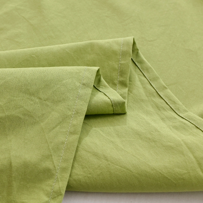 91家纺网 家纺一手货源 找家纺 春皖家纺 2026新款色织AB版水洗棉三件套四件套单品系列（单床单-B版风格一） 素雅果绿