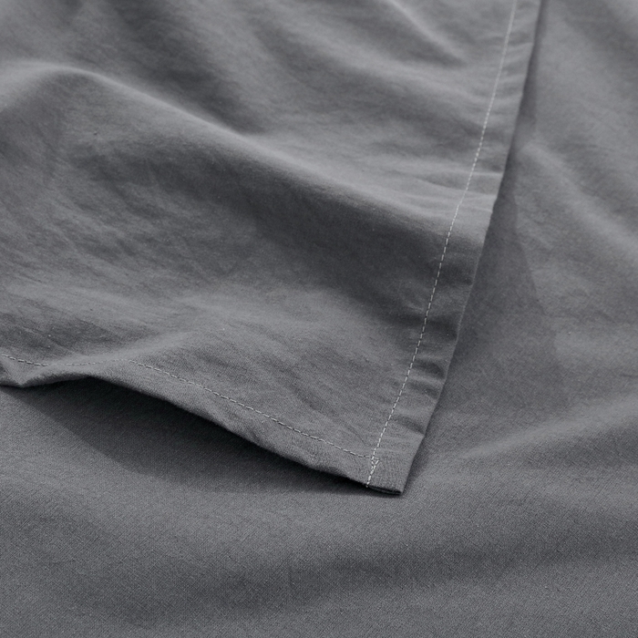 91家纺网 家纺一手货源 找家纺 春皖家纺 2026新款色织AB版水洗棉三件套四件套单品系列（单床单-B版风格一） 素雅墨灰