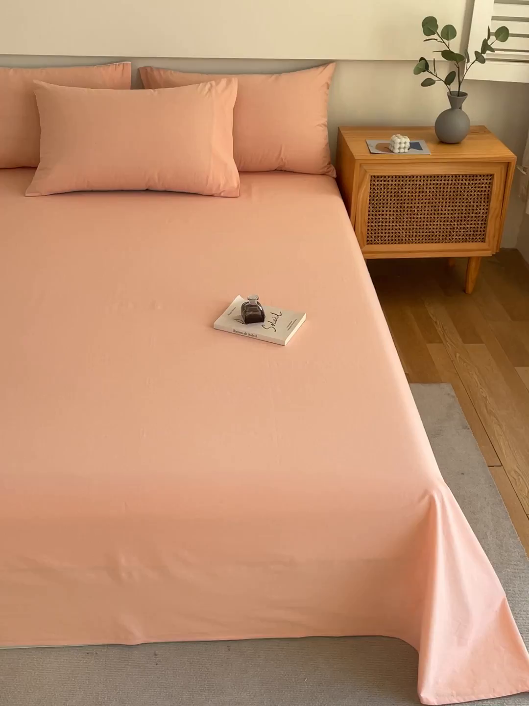 91家纺网 家纺一手货源 找家纺 春皖家纺 2026新款色织AB版水洗棉三件套四件套单品系列（单床单-B版风格一） 素雅浅玉