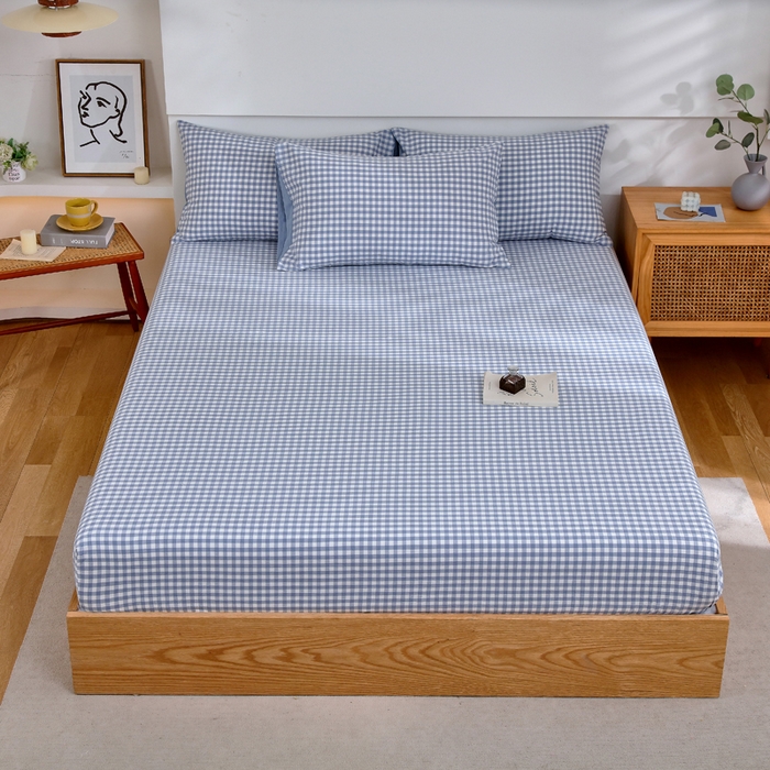 91家纺网 家纺一手货源 找家纺 （总）春皖家纺 2026新款色织AB版水洗棉三件套四件套单品系列（单床笠-A版风格一）