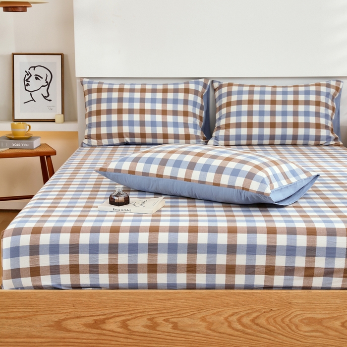 91家纺网 家纺一手货源 找家纺 （总）春皖家纺 2026新款色织AB版水洗棉三件套四件套单品系列（单床笠-A版风格一）