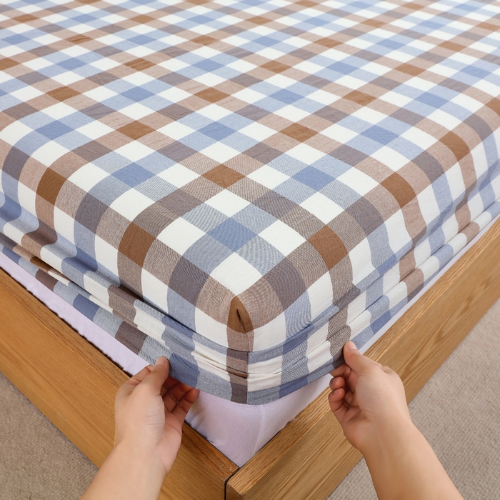 91家纺网 家纺一手货源 找家纺 （总）春皖家纺 2026新款色织AB版水洗棉三件套四件套单品系列（单床笠-A版风格一）