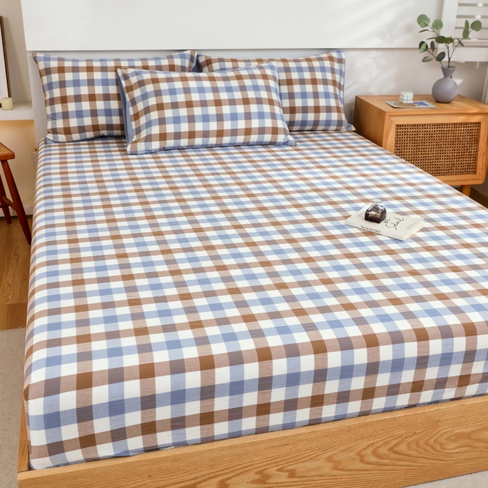 91家纺网 家纺一手货源 找家纺 （总）春皖家纺 2026新款色织AB版水洗棉三件套四件套单品系列（单床笠-A版风格一）