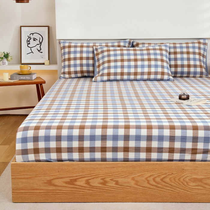 91家纺网 家纺一手货源 找家纺 （总）春皖家纺 2026新款色织AB版水洗棉三件套四件套单品系列（单床笠-A版风格一）