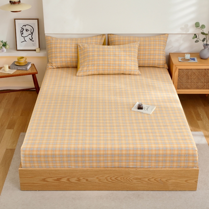 91家纺网 家纺一手货源 找家纺 （总）春皖家纺 2026新款色织AB版水洗棉三件套四件套单品系列（单床笠-A版风格一）