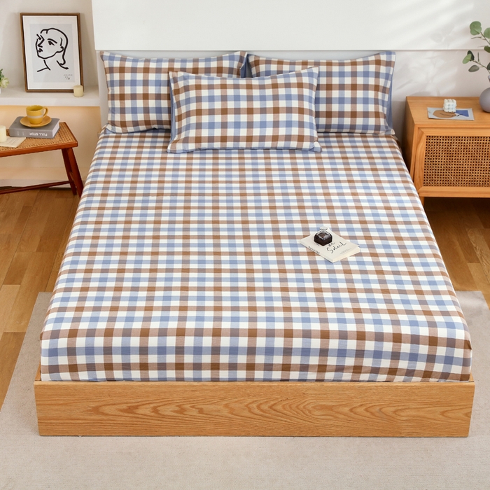 91家纺网 家纺一手货源 找家纺 （总）春皖家纺 2026新款色织AB版水洗棉三件套四件套单品系列（单床笠-A版风格一）