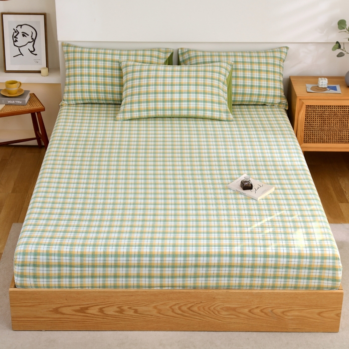 91家纺网 家纺一手货源 找家纺 （总）春皖家纺 2026新款色织AB版水洗棉三件套四件套单品系列（单床笠-A版风格一）