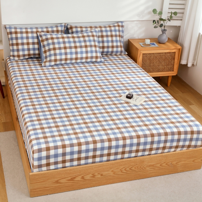 91家纺网 家纺一手货源 找家纺 （总）春皖家纺 2026新款色织AB版水洗棉三件套四件套单品系列（单床笠-A版风格一）