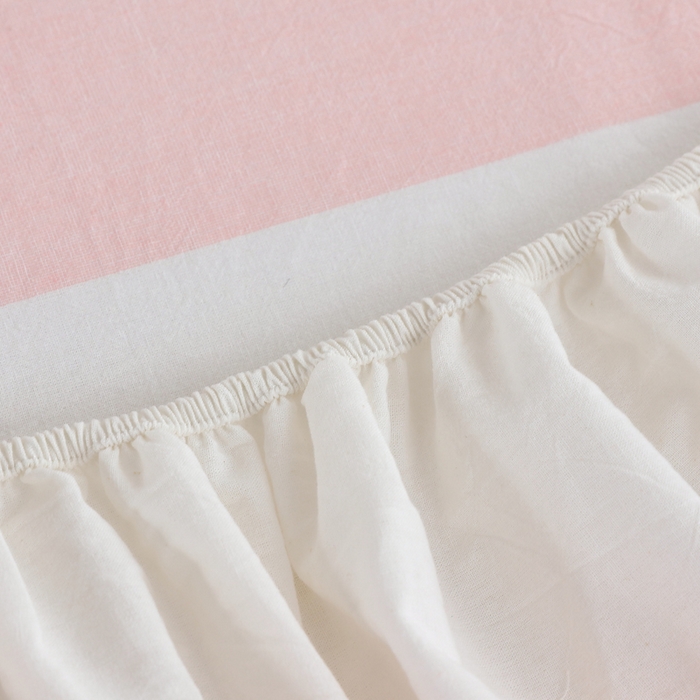 91家纺网 家纺一手货源 找家纺 春皖家纺 2026新款色织AB版水洗棉三件套四件套单品系列（单床笠-A版风格一） 素雅-灰白条