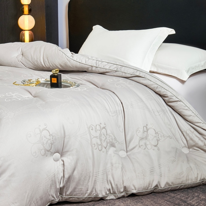 91家纺网 家纺一手货源 找家纺 壹张床 2026新款全棉40支欧式大提花立体大豆纤维被春秋被冬被学生被被子被芯 立体雅芙-灰