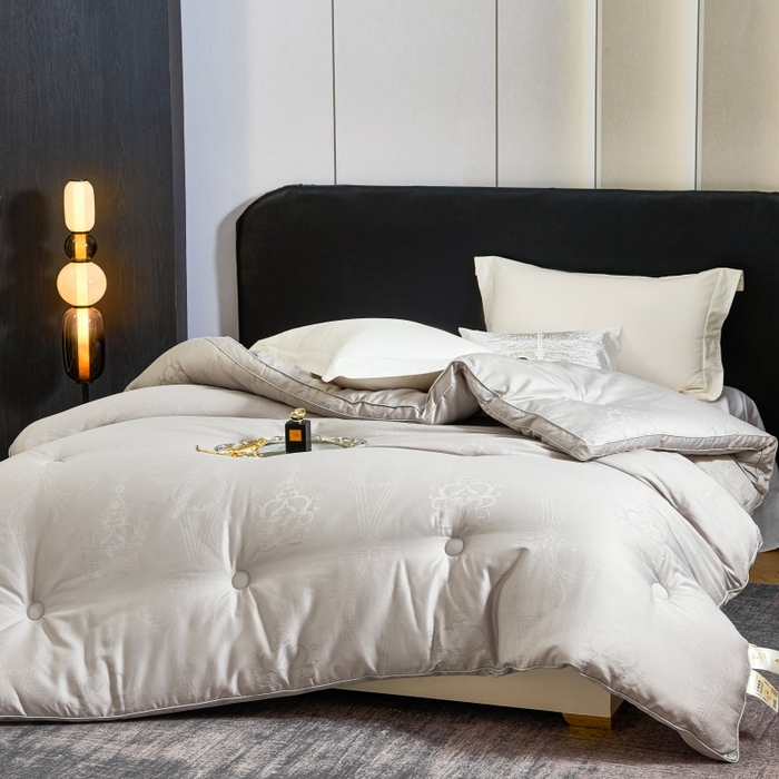 91家纺网 家纺一手货源 找家纺 壹张床 2026新款全棉40支欧式大提花立体大豆纤维被春秋被冬被学生被被子被芯 立体雅芙-灰