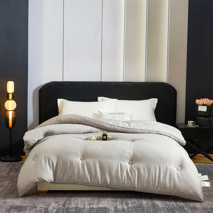 91家纺网 家纺一手货源 找家纺 壹张床 2026新款全棉40支欧式大提花立体大豆纤维被春秋被冬被学生被被子被芯 立体雅芙-灰